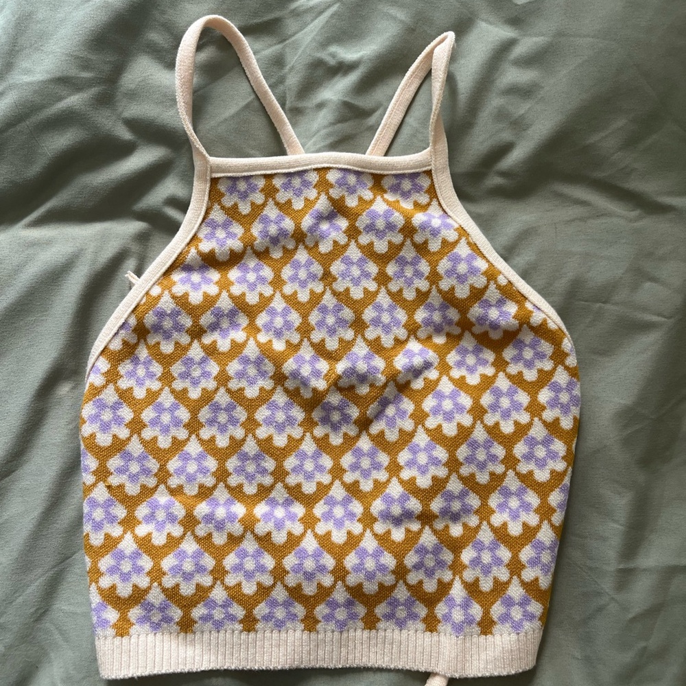 Debut Purple and Gold Patterned Tank Top